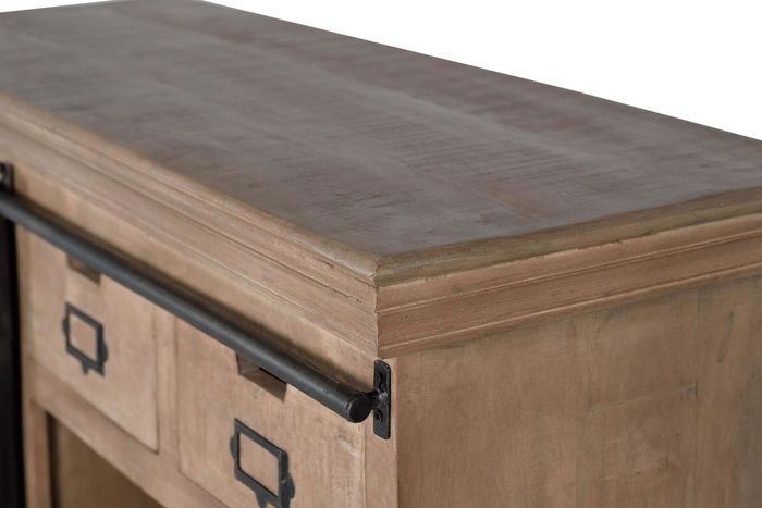 Giner y Colomer Aparador Madera de Mango y Metal Natural 3 Cajones 1 Puerta Corredera