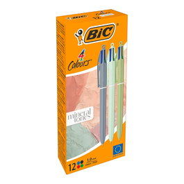Bic Bolígrafo Mineral Tones 4 Colores, 12 unidades