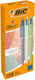 BIC Bolígrafo de 4 Colores Tonos Mineral (Set de 12)