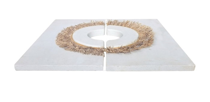 DKD Home Decor Decoracion Pared Scandi Blanco Natural 6 x 120 x 120 cm Set de 2