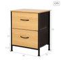Max Home Mesita de noche con 2 cajones 40x30xH52 cm Hierro y MDF