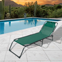Marbueno Pack de 2 Tumbona Plegable Acero Con Cojin Jardin y Piscina 190X58X27 Verde MARBUENO SUMMER 10002X2