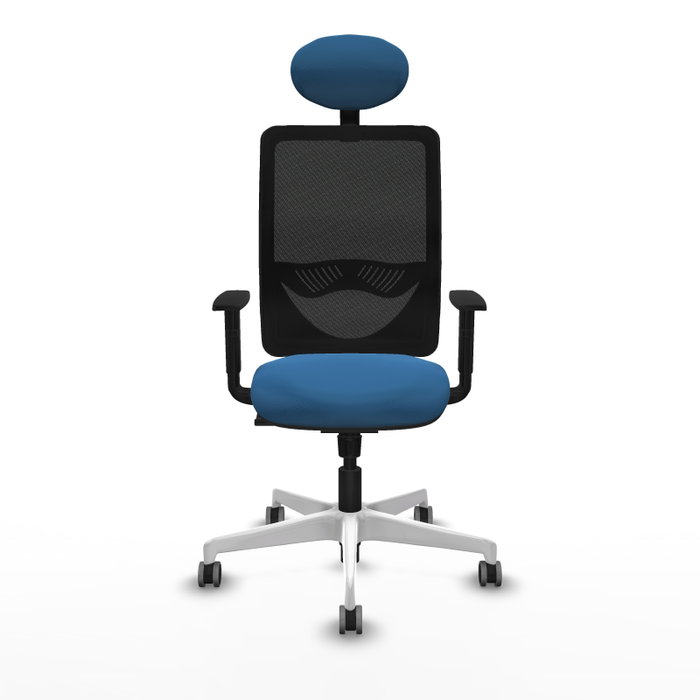 PIQUERAS Y CRESPO Silla de oficina Zulema con mecanismo Sincro, Azul claro y Negro