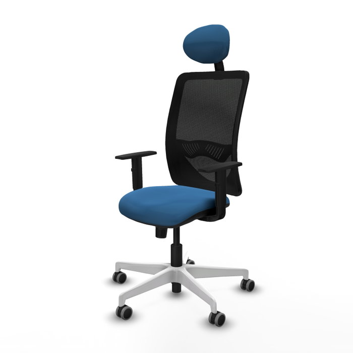 PIQUERAS Y CRESPO Silla de oficina Zulema con mecanismo Sincro, Azul claro y Negro