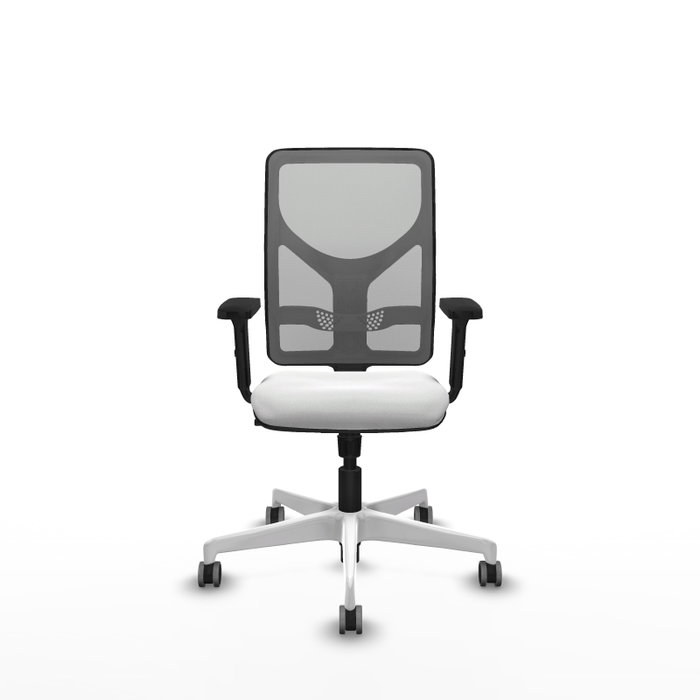 PIQUERAS Y CRESPO Silla de oficina Motilla con mecanismo Sincro, Blanco y Gris