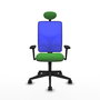 PIQUERAS Y CRESPO Silla de oficina Motilla con mecanismo Sincro, Verde y Azul