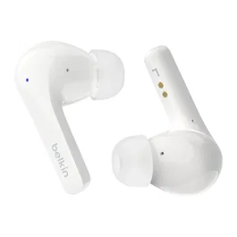 Belkin SoundForm Motion Auriculares Intraurales True Wireless (TWS), Bluetooth 5.2, Cancelación de Sonido, IPX5 Resistente al Sudor, Blanco, para Deporte y Uso Diario