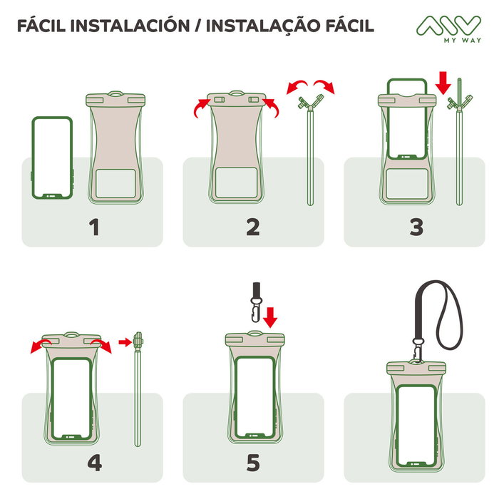 myway funda acuática universal Floating IPx8 hasta 7,2" negra