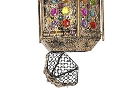 DKD Home Decor Lámpara de Techo Metal y Acrílico Dorado y Multicolor