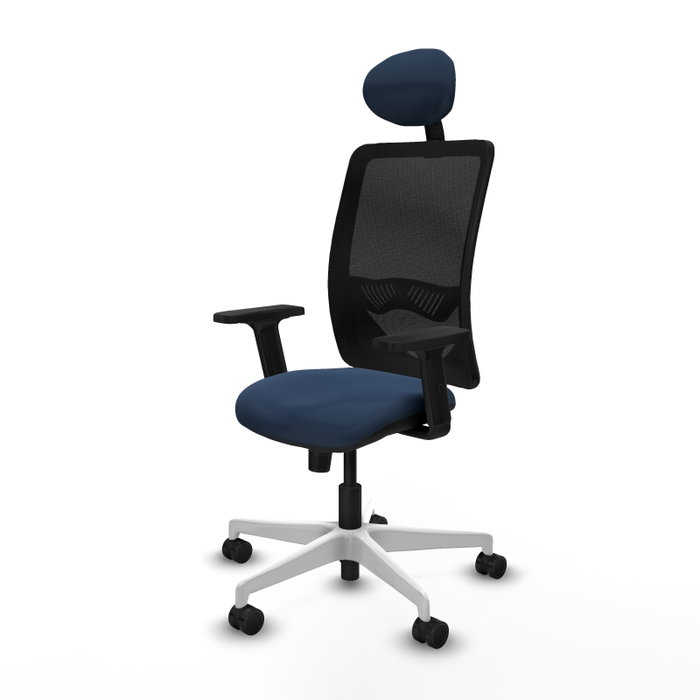PIQUERAS Y CRESPO Silla de oficina Zulema con mecanismo Sincro, Azul marino y Negro