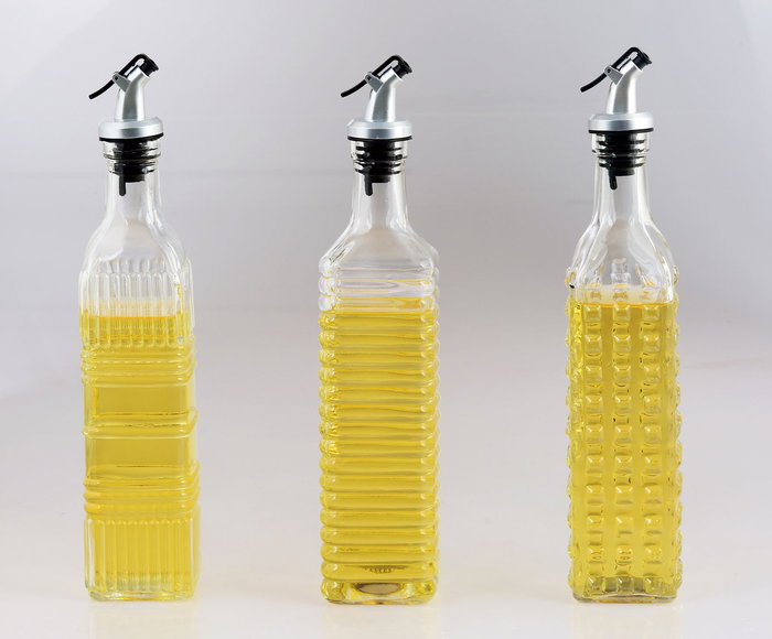 Inde Aceitera de Vidrio 500 ml con Tapón, 6x6x30 cm (24 Unidades)