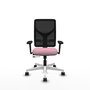 PIQUERAS Y CRESPO Silla de oficina Motilla Rosa y Negro con Brazos 3D