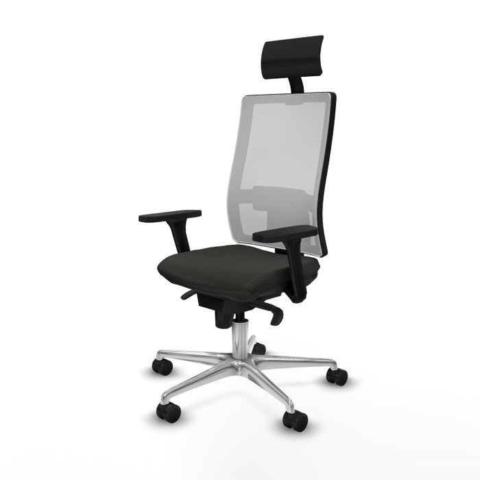 PIQUERAS Y CRESPO Silla de oficina Horna con mecanismo Sincro, Negro/Blanco
