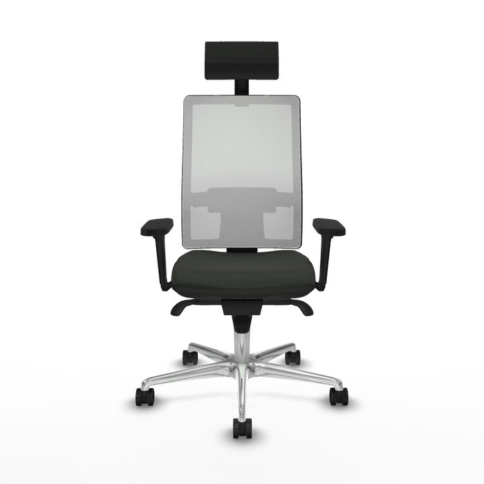 PIQUERAS Y CRESPO Silla de oficina Horna con mecanismo Sincro, Negro/Blanco