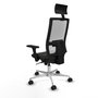 PIQUERAS Y CRESPO Silla de oficina Horna con mecanismo Sincro, Negro/Blanco