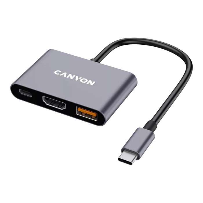 Canyon DS-4 Hub 3in1 USB-C Gris