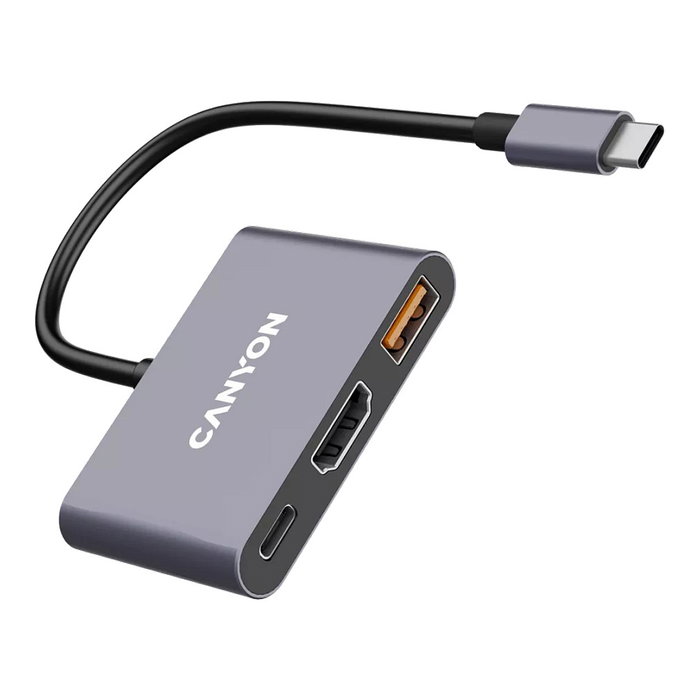 Canyon DS-4 Hub 3in1 USB-C Gris