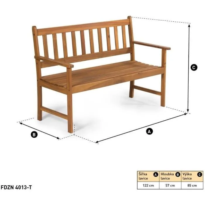 Fieldmann FDZN 4013-T Banco de Jardín de 2 Plazas
