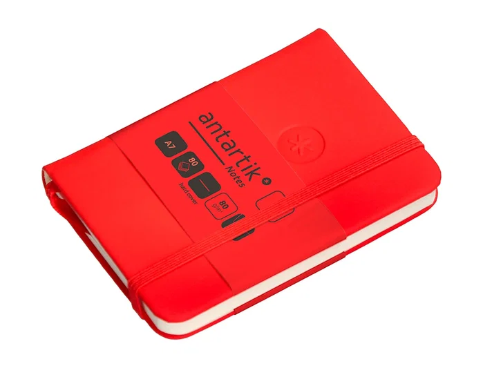 Antartik Cuaderno A7 Tapa Dura Hojas Lisas Rojo 80 Hojas 80gr FSC