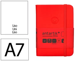 Antartik Cuaderno A7 Tapa Dura Hojas Lisas Rojo 80 Hojas 80gr FSC