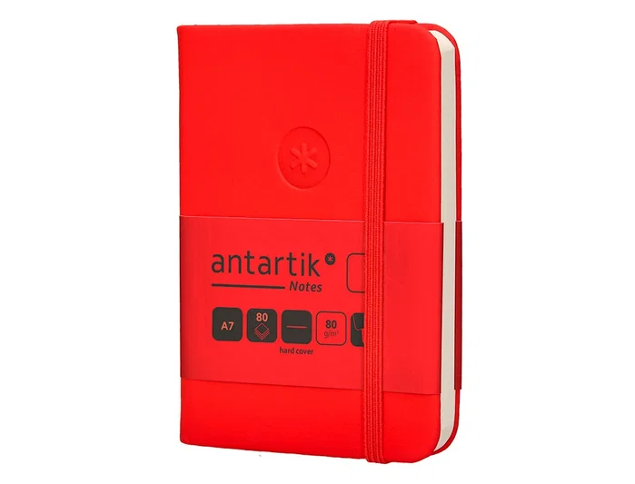Antartik Cuaderno A7 Tapa Dura Hojas Lisas Rojo 80 Hojas 80gr FSC
