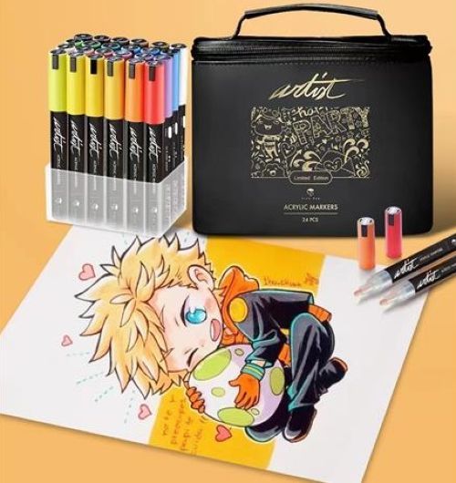 ARTIST BY ALEX BOG Estuche 24 rotuladores acrylic marker serie Artist colores surtidos con organizador