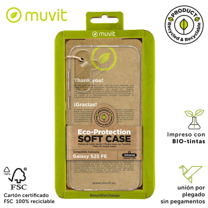 Funda para Móvil Muvit for Change Galaxy S25 FE Transparente