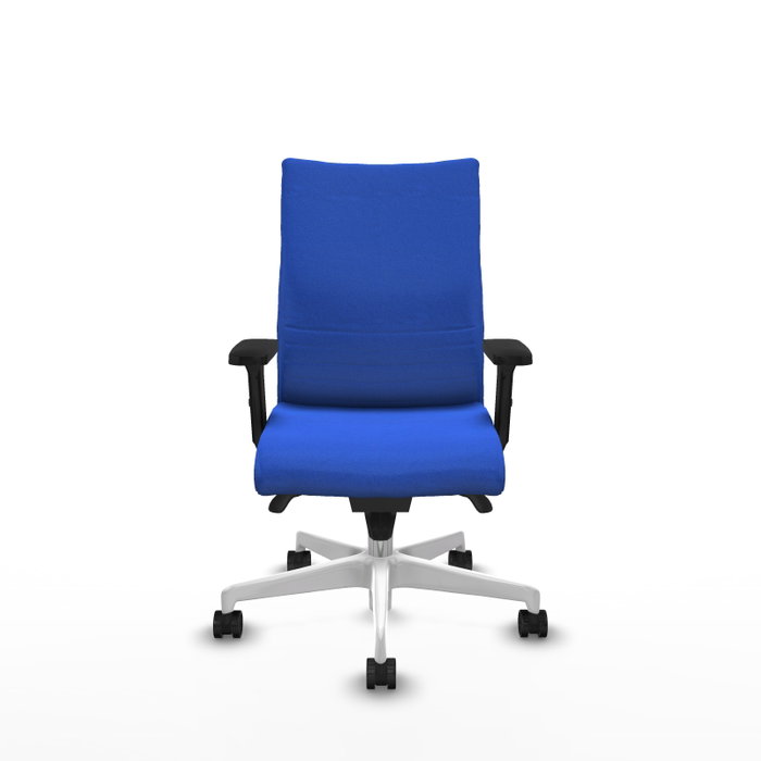PIQUERAS Y CRESPO Silla Albacete confidente Azul con Mecanismo Sincro y Base Blanca PIQUERAS Y CRESPO Silla Albacete confidente Azul con Mecanismo Sincro y Base Blanca