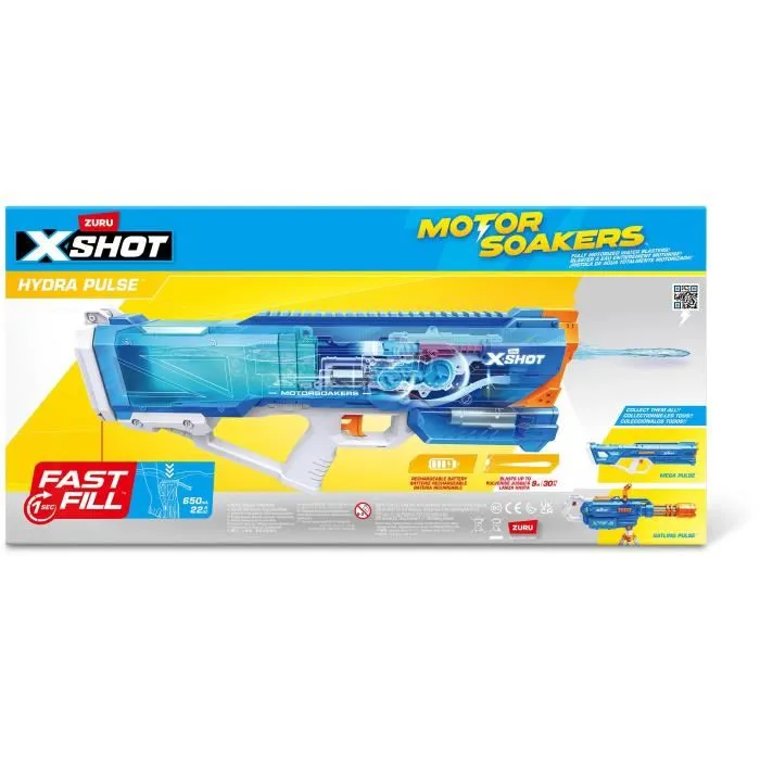 Zuru X-SHOT Hydra Pulse Pistola de agua motorizada con llenado rápido, batería recargable, alcance 9m, depósito 650ml Zuru X-SHOT Hydra Pulse Pistola de agua motorizada con llenado rápido, batería recargable, alcance 9m, depósito 650ml