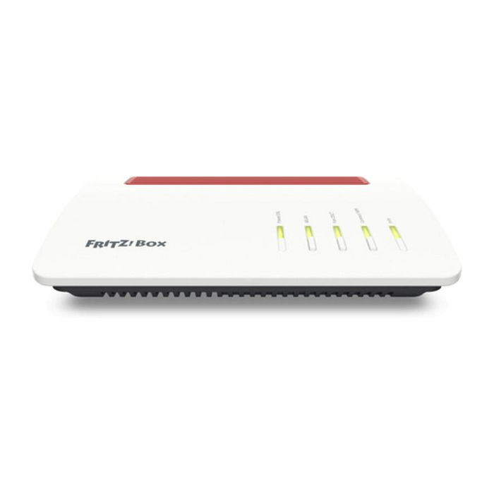 AVM FRITZ!Box 7590 AX Router WiFi 6 Gigabit con WiFi Mesh, DECT, Fon, 2.5 Gbit/s, USB 3.0, Compatible con DSL, VDSL, Fibra y Cable - Color Rojo sobre Blanco (20002998)