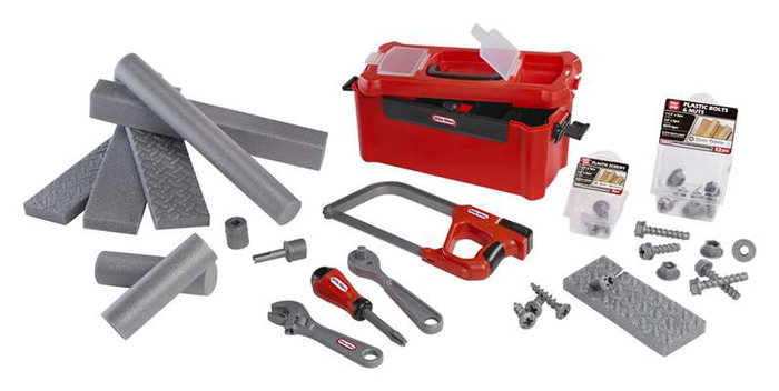 Little Tikes Creative Construction Caja Herramientas 643262, Set de 7 Herramientas de Juguete para Niños +3 Años para Aprendizaje y Desarrollo Motor