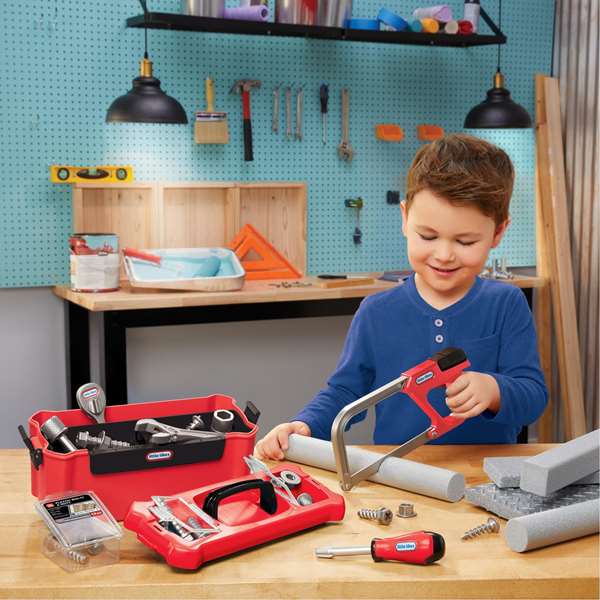 Little Tikes Creative Construction Caja Herramientas 643262, Set de 7 Herramientas de Juguete para Niños +3 Años para Aprendizaje y Desarrollo Motor