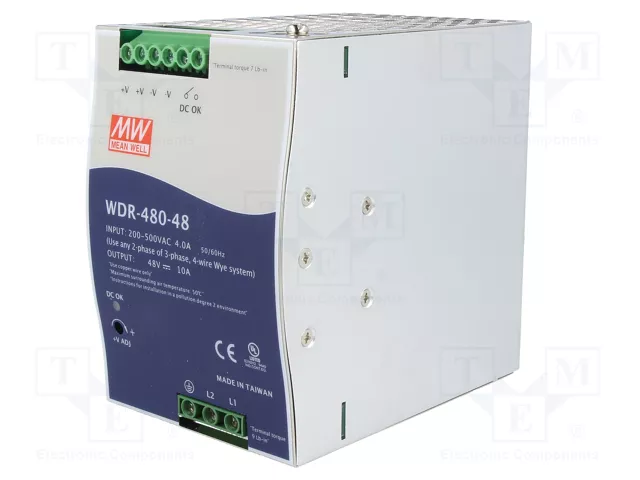 MEAN WELL WDR-480-48 Fuente de alimentación 480W 48VDC 10A