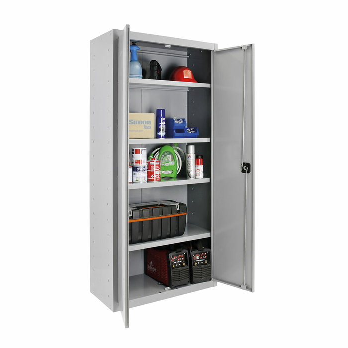 Simon Rack Armario multiusos de 2 puertas y 4 baldas, 80 x 40 x 180 cm, Gris Simon Rack Armario multiusos de 2 puertas y 4 baldas, 80 x 40 x 180 cm, Gris