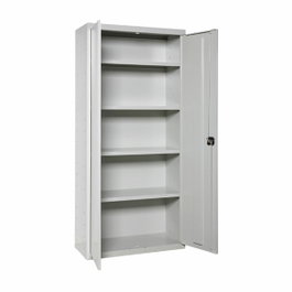 Simon Rack Armario multiusos de 2 puertas y 4 baldas, 80 x 40 x 180 cm, Gris