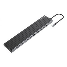 Conceptronic DONN32B Docking Station USB Tipo C 14 en 1 con 100W Power Delivery y Soporte para 3 Monitores