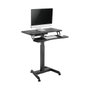 LogiLink Estación de trabajo sit-stand con motor único y bandeja para teclado, negro