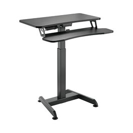 LogiLink Estación de trabajo sit-stand con motor único y bandeja para teclado, negro