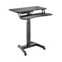 LogiLink Estación de trabajo sit-stand con motor único y bandeja para teclado, negro