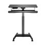 LogiLink Estación de trabajo sit-stand con motor único y bandeja para teclado, negro