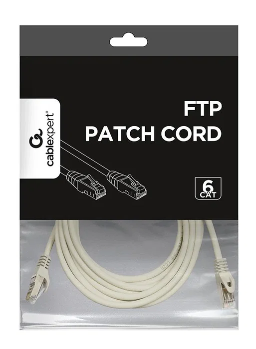 Gembird PP6-5M/W Cable de Red Patch Cord Cat6 F/UTP (FTP) RJ45 a RJ45 Macho 5 Metros Blanco