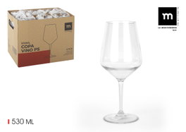 La Mediterranea Copa Vino 530 ml (Pack de 24 Unidades) de 9 x 21,5 x 6,5 cm