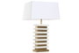 DKD Home Decor Lámpara de Sobremesa Acero y Mármol Mate Dorado y Blanco