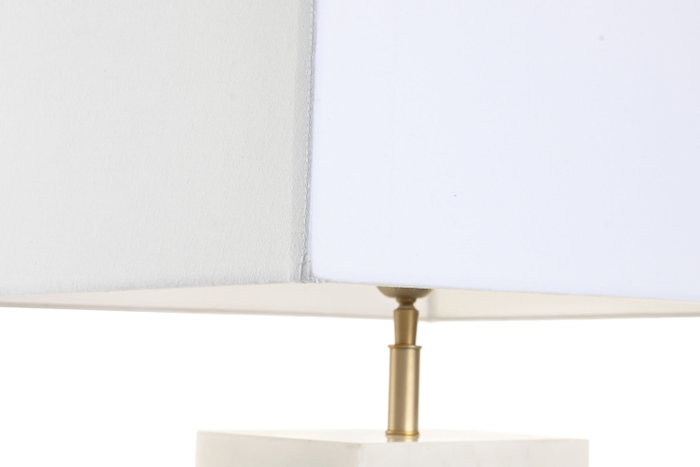 DKD Home Decor Lámpara de Sobremesa Acero y Mármol Mate Dorado y Blanco