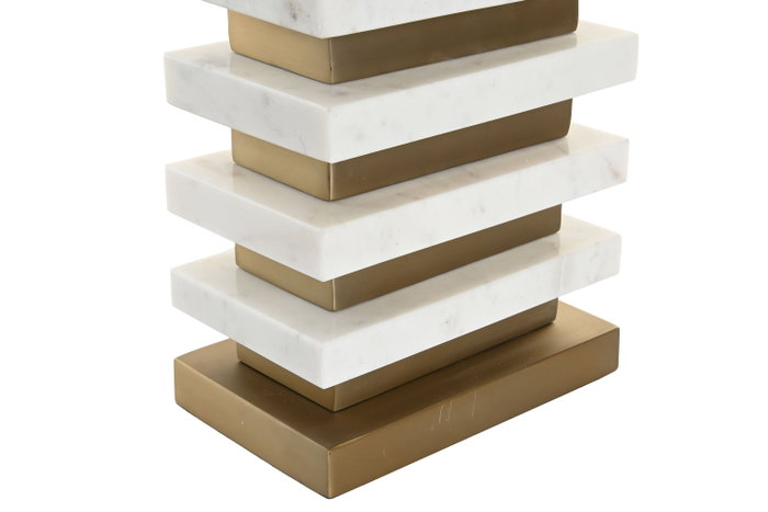 DKD Home Decor Lámpara de Sobremesa Acero y Mármol Mate Dorado y Blanco