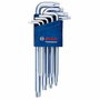Bosch Professional Juego de 9 llaves macho para tornillos Torx