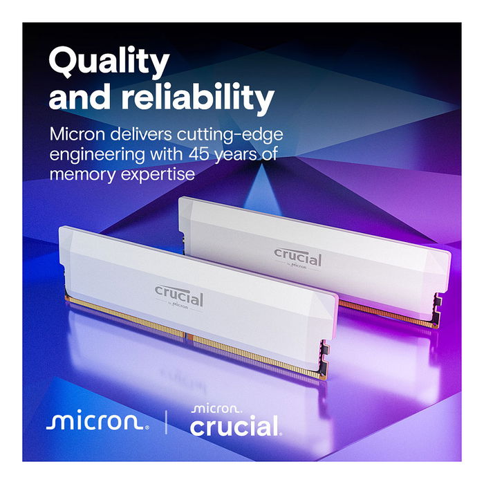 Crucial Pro 6000 Kit 64GB (2x32GB) DDR5 6000MHz CL40 con Disipador y XMP 3.0 para PC