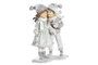 DKD Home Decor Figura Navidad Moderna Gris Blanco Resina 7.5 x 18.5 x 13.5 cm