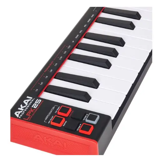 Akaipro LPK25 MKII Teclado Controlador con 25 Miniteclas Sensibles a la Velocidad, Arpegiador, Botones de Función y Software MPC Beats