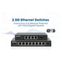 Intellinet 514803 Switch de Red 8 Puertos 2.5G Ethernet RJ45 + 1 SFP+ 10G No Administrado (Unmanaged), Metal, Negro, 60 Gbps